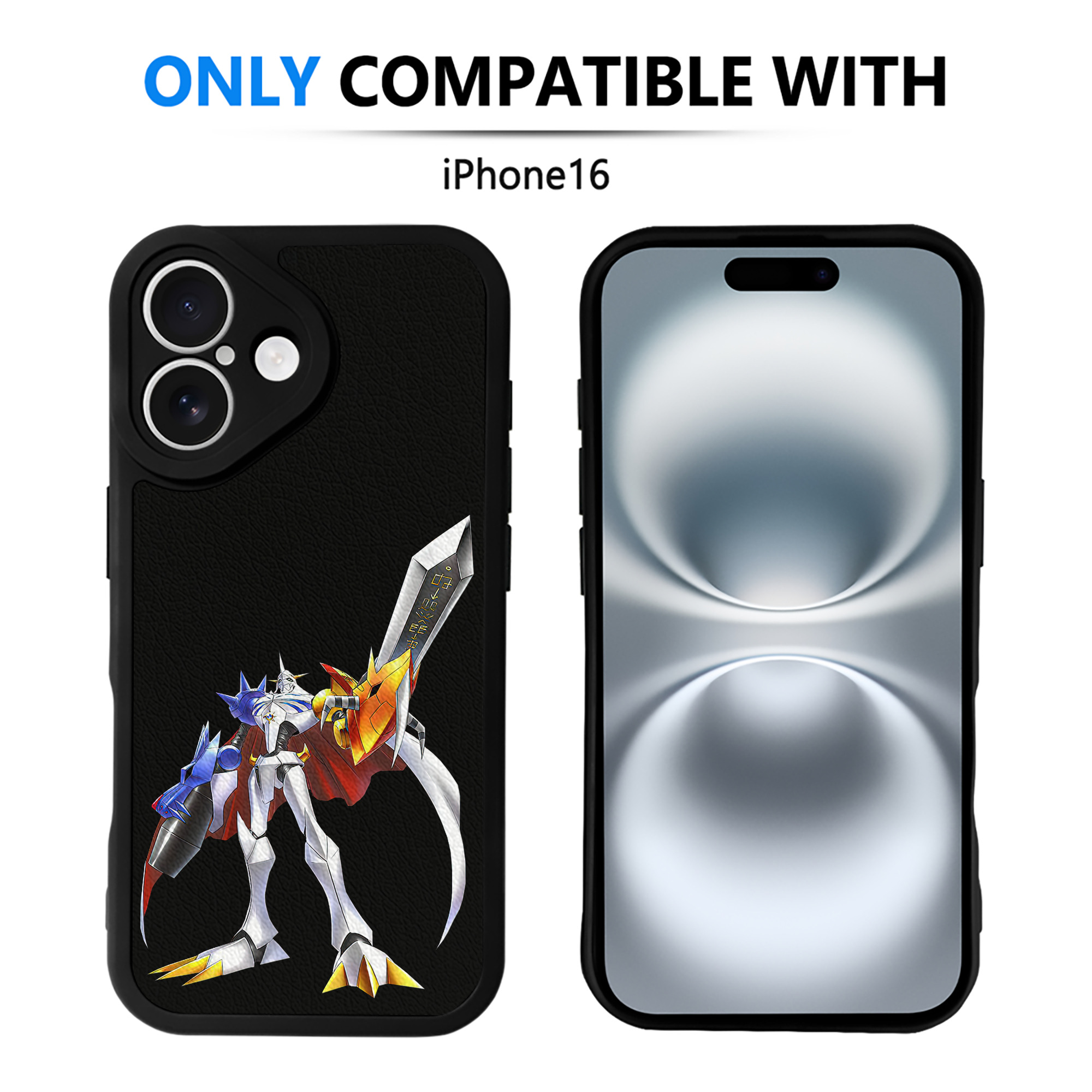 （画像用） Digimon デジタルモンスター/デジモン 【iPhone 16シリーズ対応】シリコンスマホケース（レザー調） 材質：シリコン